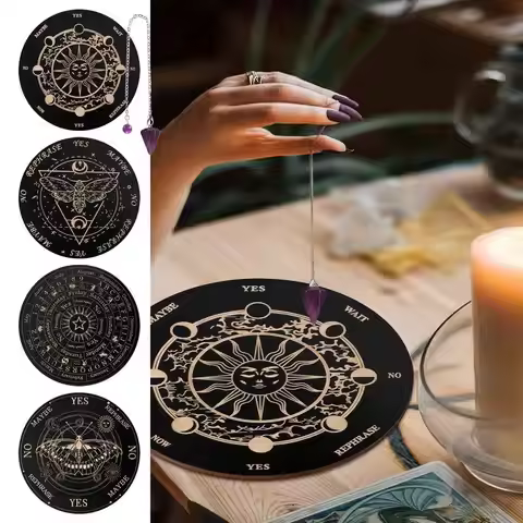 Star Pendulum Board Dowsing Divination Board Magics Meditation Decision Plate Decision Making Pendul