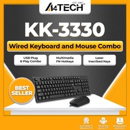 A4Tech KK-3330 Wired Keyboard and Mouse Combo, Desktop Multimedia Laser Keys PC Set