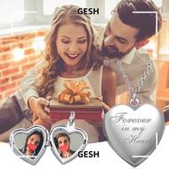 GESH Photo Picture Locket Chain Forever and Always Friend Forever in my Heart Fashion Gift Pendant