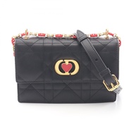 [二手，A級] Dior Miss Caro 單肩包，黑色皮革，迷你包，女士。