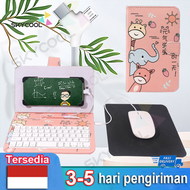 Portable Keyboard Dan Mouse Untuk Hp Android Dengan Lucu PU Kulit Kasus Mini Keyboard Hp Adjustable