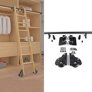 Black Sliding Barn Door Kit 3.3ft-20ft Sliding Ladder Library Full Set Hardware Rolling Track with F