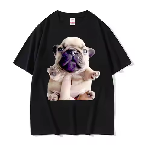 French Bulldog Funny Pibble Meme T-shirts Unisex Summer Tops Kawaii Cute T Shirt Men High Quality 10