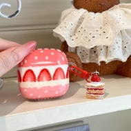 For huawei freeclip2 new earphone cover strawberry cake freebuds6i bluetooth wireless protective cas