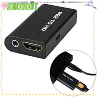 SHOUOUI Adapter, Game to HDMI PS2 to HDMI Converter, Portable HD Cable 480i/480p/576i 3.5mm Audio Ou