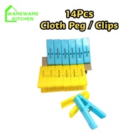 14pcs Thick Plastic Clothes Pegs Colourful Clothes Clip Clothes Peg Cloth Peg Plastic Penyepit Baju 