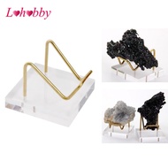 Lohobby Acrylic Display Holder, Display Easel Stands for Rock Mineral Agate , Clear