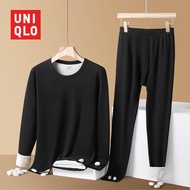 Uniqlo Men's Mink Velvet Silk Thermal Suit Underwear Long-sleeved Non-marking Self-heating Bottoming