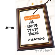 6R/8R/10R/11R/12R/A3/A4 Brown PS Photo Frame Wall Hanging Bingkai Gambar Emas Gantung Dinding