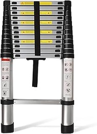 Telescoping Extension Ladder 12.5 FT, Folding Telescopic Aluminum Ladders, Lightweight Collapsible L