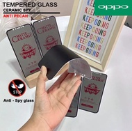 ( ANTI PECAH ) Antigores Kaca CERAMIC MATTE (BLACK) TEMPERED GLASS PRIVASI/SPY FOR OPPO F7 F9 A7 A1k A11k A12 A3s A5s A15 F11 F11 pro A52/A92 A53 2020 A5/A9 2020 A31 A16 F3 RENO 6 A54 - Tempered Glass - Pelindung Layar - Anti gores HP OPPO - Antigores Tg