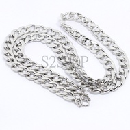 s2shop สร้อยคอสแตนเลสแท้ สร้อยคอพระ ลายห่วงแบน ห้อยพระได้ 1 องค์ ความกว้าง 10 มม.ความยาว 16 18 20 22