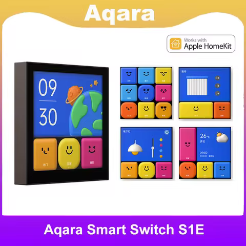Aqara S1E Smart Magic Switch Touch Control 4" Full LED Timer Calendar Power Statistics Scene Setting