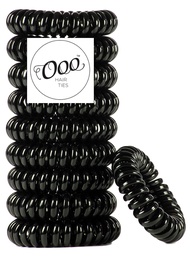 10 Pack Painless PATENTED OOO Hair Ties. Ponytail holder spiral coil traceless rubber bands. Best ki