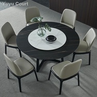 ✹Contemporary Style Hotel Restaurant Top Round Marble Dining Table with Solid Wood Leg European Design  Circular Dining