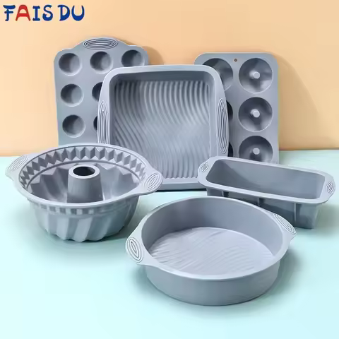 FAIS DU Gray Silicone Cake Pan High Temperature Resistant Cake Mold DIY Pastry Baking Tools Muffin 3