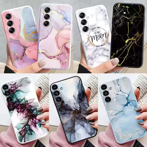 Case For Samsung A14 5G Back Cover Protective Silicone Funda Fashion Marble Stone Texture For Samsun