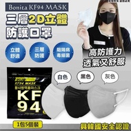 韓國 Bonita KF94 三層 2D (L Size) 立體防護口罩 (一箱100個，20包x5個入)