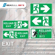 Exit / Keluar / 出口 / Escape Fire ( Sticker ) For Office And Building Emergency Exit Sticker
