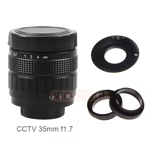 FUJIAN 35mm F1.7 CCTV TV Movie lens+C Mount+Macro ring for Panasonic Micro 4/3 m4/3 GF5 GF6 GX1 GX8 