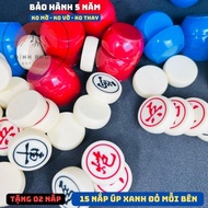 Cờ up cờ tướng up quân cờ pha đá cong cạnh chữ khắc chìm không mờ nắp nhựa cao cấp 32 nắp