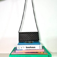 Celine黑色老花長夾卡片套錢包長夾小手袋 送肩帶 中古vintage