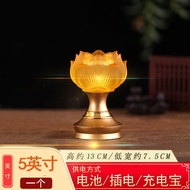 LED Crystal Lotus Lamp Buddhist Altar Light Eternal Glow Buddha Offering Light Home Buddhist Altar S