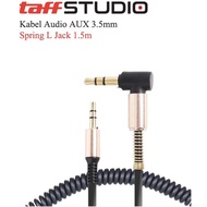 3.5mm AUX Audio Cable Spring L Jack 1.5m - TaffSTUDIO Brand 3.5mm AUX JACK Cable