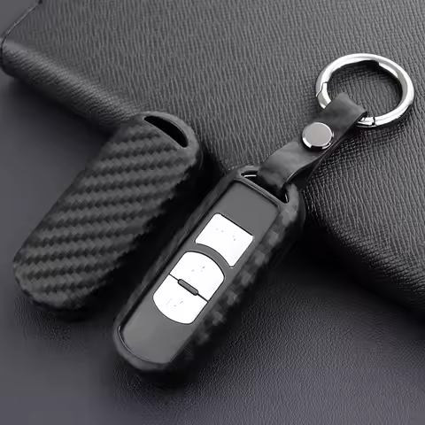 Carbon Fiber Look Car Key Case For Mazda 2 3 6 CX-3 CX-5 CX-9 MX-5 BM GJ DK KE KF TC ND Scratch Proo