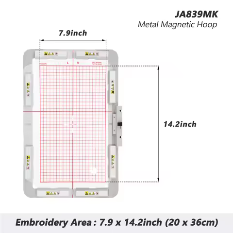 Magnetic Mighty Hoop JA839MK 7.9x14.2inch 200x360mm fit for Janome Memory Craft 400E/500E/550E Elna 