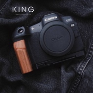 [Full Velvet Fabric Protection]Canon EOS R8 Camera Wood Handle Aluminum Alloy Base Arca Quick Releas