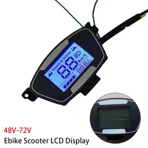 1Pcs Display Accessories Ebike Scooter LCD Display 48-72V 6Pin Motor Speedmeter Screen with Case For