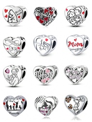 1 Pc Love Family Love Beaded Series Love Mom Love Baby Love Family Love Charm Beaded Ladies DIY Brac