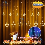 5M Deepavali Lights Diwali Decoration 8mode Deepavali Decoration Outdoor Waterproof Diwali Lights De
