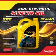 VOLTRIC ENGINE OIL 10W40 4LITER SEMI SYNTHETIC Engine Oil Car Lubricant 10w-40 Minyak Hitam Enjin Kereta Proton Toyota