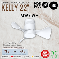 NSB FAN KELLY 22 INCHES MINI CEILING FAN DC MOTOR 3 ABS BLADE R/F 7 SPEED CEILING FAN