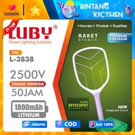 (Dikirim Dari Jakarta) Raket Nyamuk Luby 3838 Baterai bisa diganti + kabel charger/Luby Raket Nyamuk