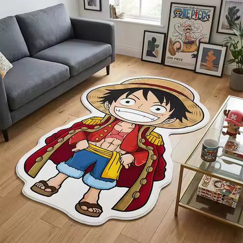 Onepiece Anime Luffy Rug Irregular Area Carpet Cute Pirate King Floor Mat Anti-Slip Bedroom Livingro