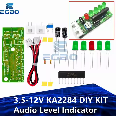 Electronic Kit Parts 5mm RED Green LED Level Indicating 3.5-12V KA2284 DIY KIT Audio Level Indicator