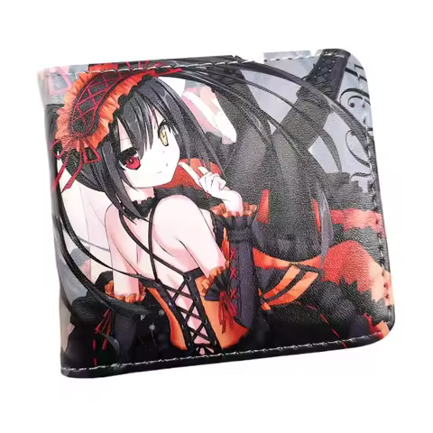 Anime DATE A LIVE Men Wallets Cartoon Tokisaki Kurumi Short Women Purse with Coin Bag