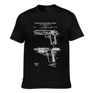 New Fashion 1911 Retro Vintage Handgun Diagram Blueprint Pistol 45Acp Summer Style Men'T-Shirt