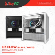 NZXT H3 Flow (2025) mATX PC Case (Black/White)