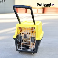 H-Y/ Trolley with Wheels Portable Flight Case Cat Teddy Small Dog Dog Travel Suitcase Check-in Suitcase Medium Pet Cage