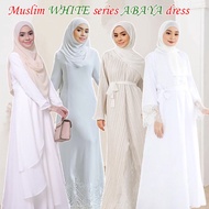 【Ready Stock】Jubah Abaya Dress Putih/White Baju Nikah Tunang Bridesmaid Kurung Bridesmaid Series Put