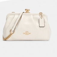 Coach Nora Kisslock Crossbody White 連麈袋