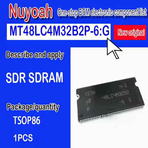 The new original MT48LC4M32B2P-6:G 48LC4M32B2 package TSOP86 memory chip. SDR SDRAM storage memory c