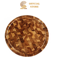 Thớt Tròn gỗ tràm sớ lật Dùng để chặt Thái sắt Siêu Bền - Kích thước: D31 x 4 cm - Đức Thành 16061