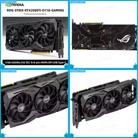 For ASUS NVIDIA RTX 2080 Ti STRIX O11G GAMING Graphics Card 11GB GDDR6 352bit PCI-E 3.0 HDMI DP USB 