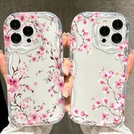 Pink Peach Blossom Clear Phone Casing For Realme C55 C53 C65 C63 C76 C75 C71 C21Y C35 C31 C33 C30 Cu