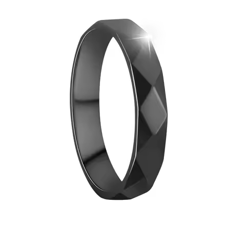 Titanium Steel Rings for Women Men Multi-faceted Wedding Band Fidget Rings for Anxiety for Women Rho